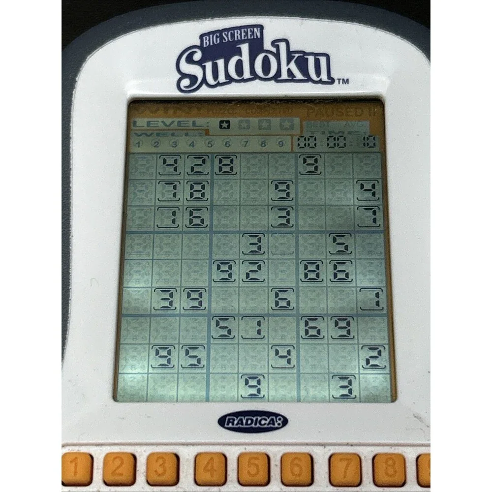RADICA Big Screen SUDOKU Electronic Handheld Game with Stylus 2005 Works